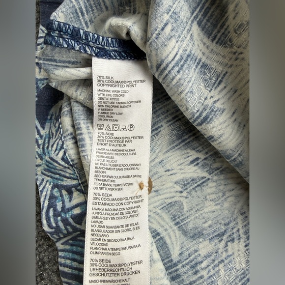 Tommy Bahama Silk Blend Hawaiian Pineapple Shirt, Blue Aloha Mens, Size Large - Picture 8 of 10